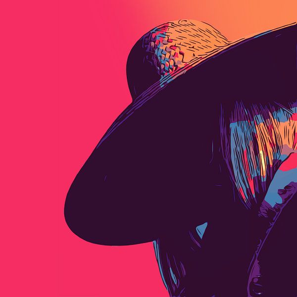 Lady with hat - contemporary art - Summer edition by The Art Kroep