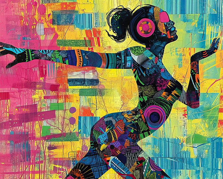 Abstraktes Tänzerporträt von Kunst Laune