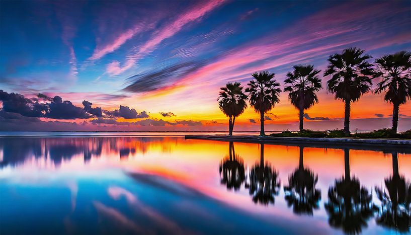 Sunset on the beach by Mustafa Kurnaz