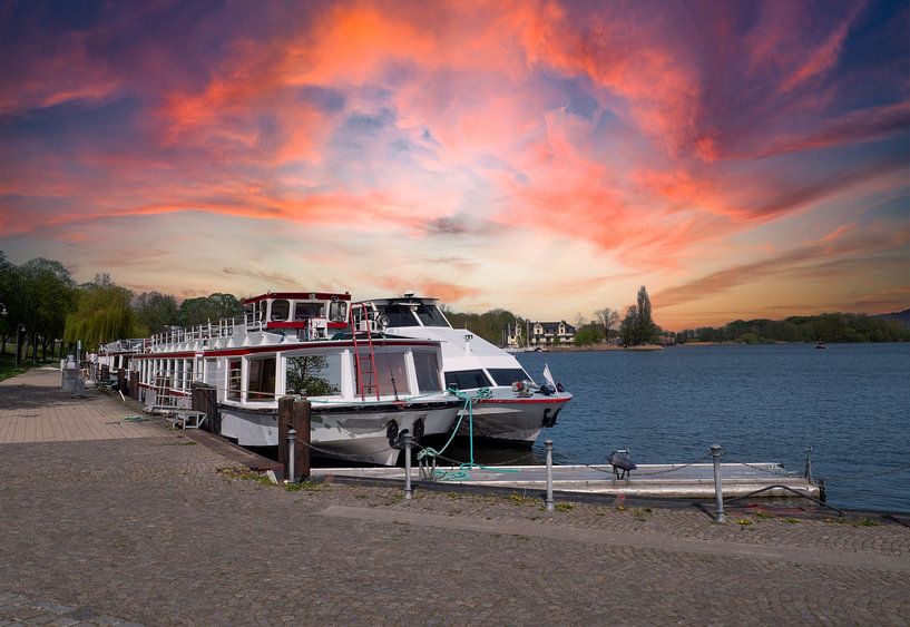 Bateaux dans le port de Röbel an der Müritz au coucher du soleil par Animaflora PicsStock