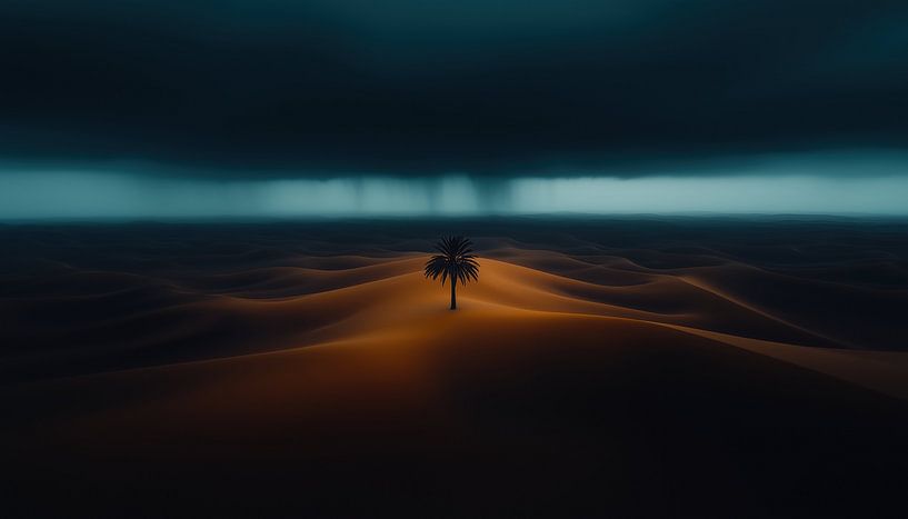 Einsame Palme im Wüstenpanorama von TheXclusive Art