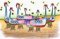 Bunte Fantasiezeichnung