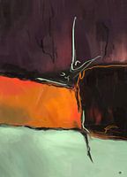 Abstract color areas in shades of purple red and blue green.