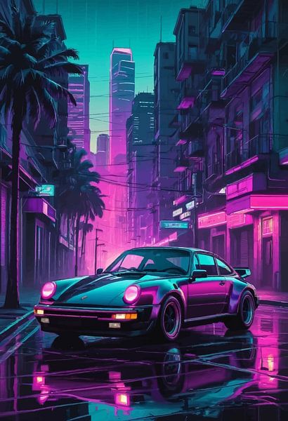Porsche 911 Turbo - Synthwave Neon par MIROKKU