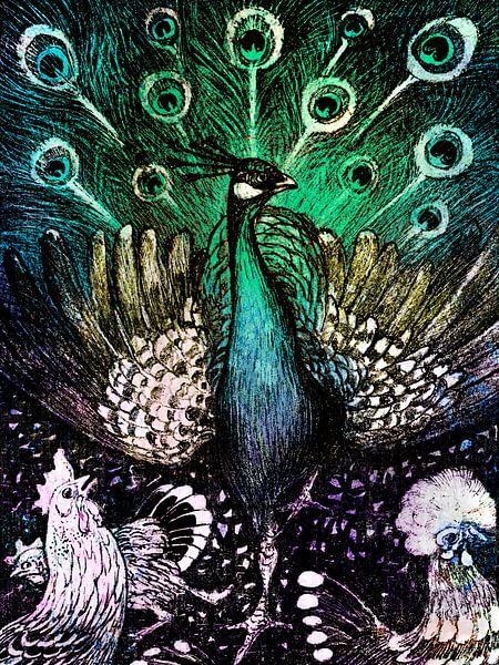 Peacock - Rainbow Edition by Mad Dog Art