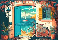 Illustration der Eingangstür des Haushofs