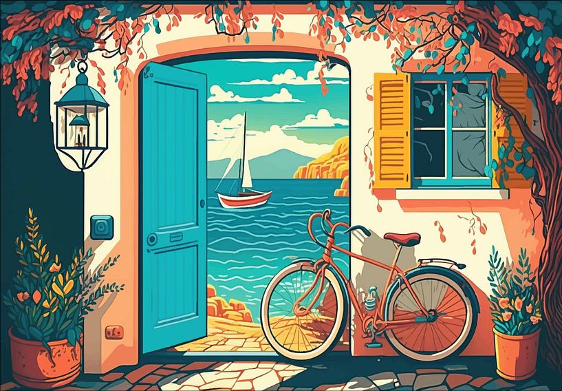 Illustration der Eingangstür des Haushofs von Ariadna de Raadt-Goldberg