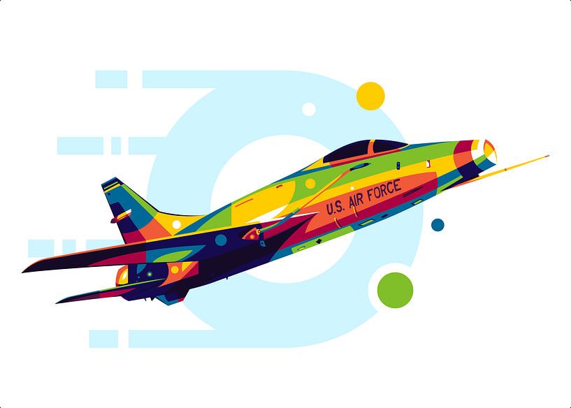 F-100 Super Sabre in Pop Art by Lintang Wicaksono