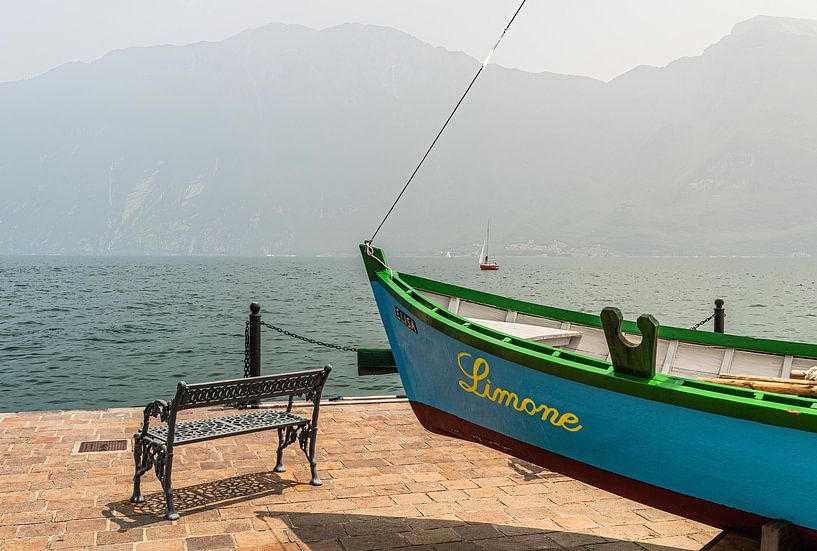 Boat in Limone sul Garda on Lake Garda by Jeroen de Jongh Photography
