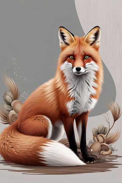 Digital art of majestic fox by Art & Soul Creations