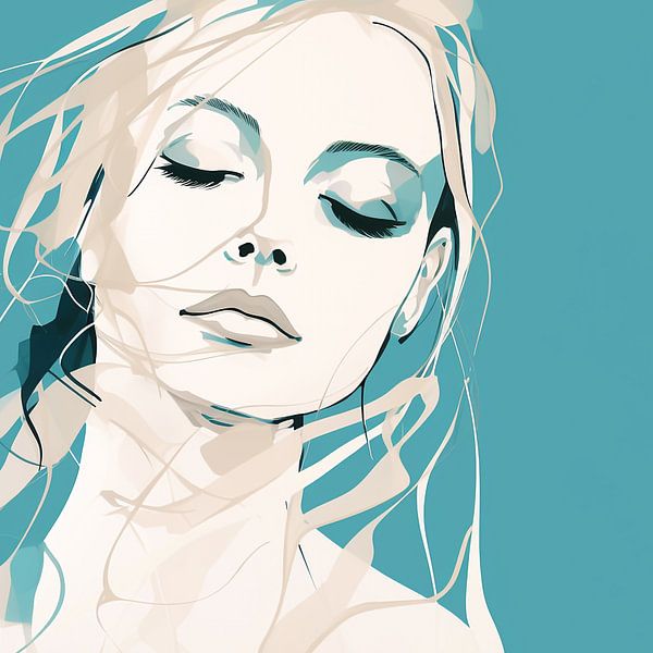 Anmutige Frau in Türkis von Color Square