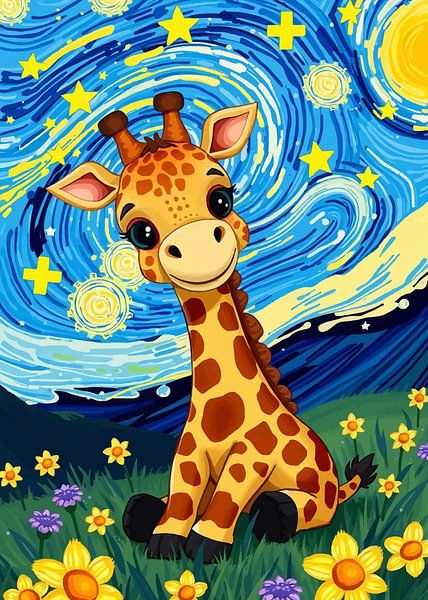 Girafe Nuit étoilée par MIROKKU
