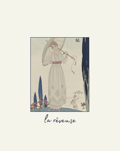 La rêveuse | Rêverie féminine | Imprimé de mode Art déco historique par NOONY
