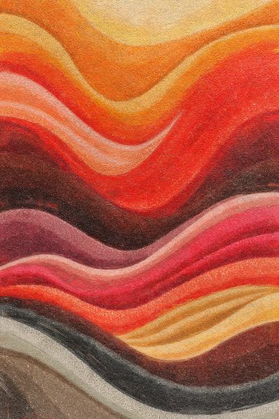 Layered waves in red by Whale & Sons