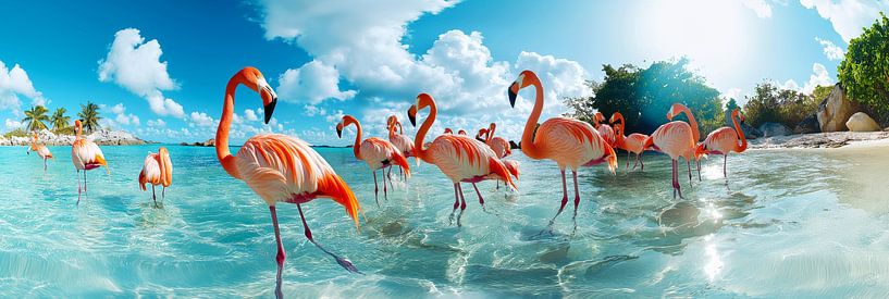 Flamingos im Paradies - tropische Oase von byRenzo