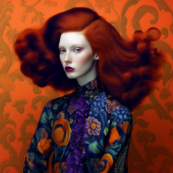Digital art portrait "When art meets fashion" by Carla Van Iersel