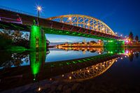 Photo du soir de la ville d'Arnhem et John Frostbrug