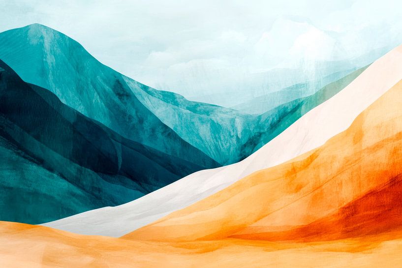 Berglandschaft Aquarell von Poster Art Shop