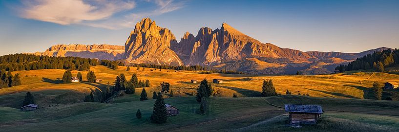 Panorama eines Sonnenuntergangs auf der Seiser Alm von Henk Meijer Photography