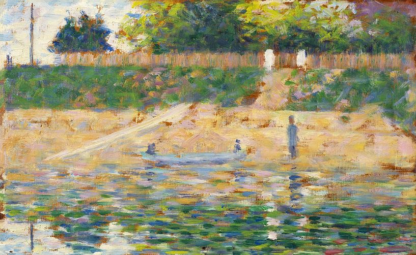 Boot am Flussufer, Georges Seurat von Meisterhafte Meister
