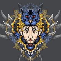 menschliches Gesicht wird von einer Katze umarmt