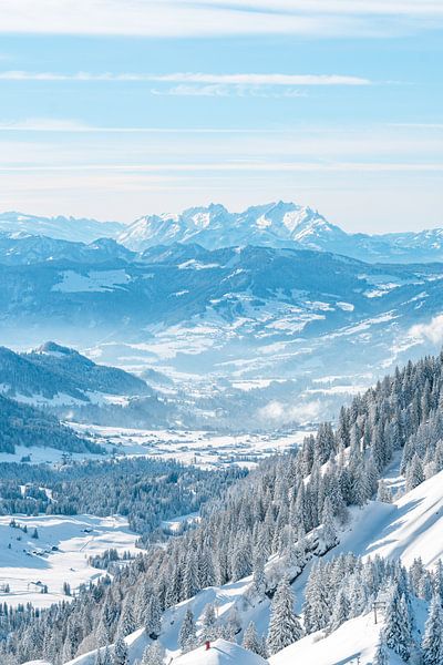 View of the Säntis from the Hochgrat in winter by Leo Schindzielorz