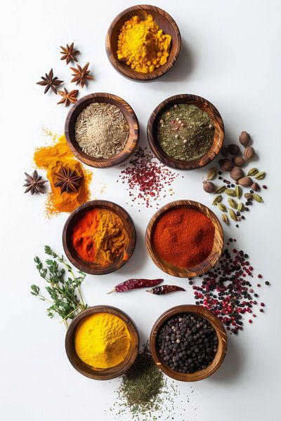 Épices sur fond blanc par Poster Art Shop