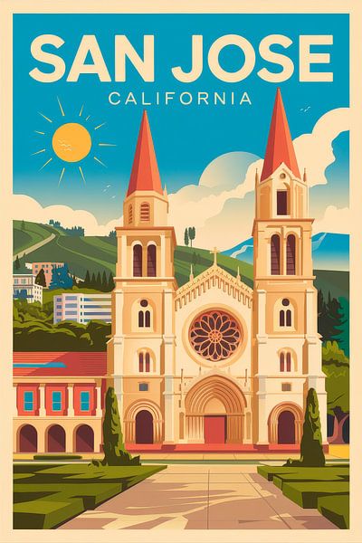 San Jose, California by Poster Art Shop
