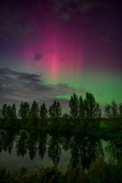 Noorderlicht boven de Overijsselse Vecht van Sjoerd van der Wal Fotografie