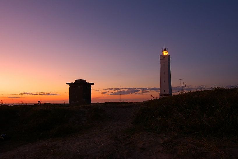 Sunset at the Blavand Lighthouse Denmark by tiny brok