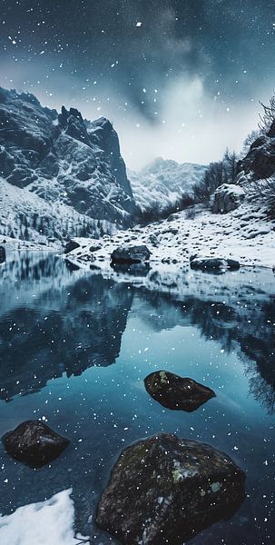 Bergsee im Winter von fernlichtsicht