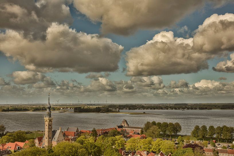 Veere vanaf de Dom richting kamperland by anne droogsma