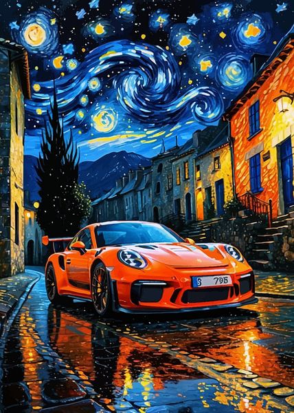 La Porsche 911 GT3 RS orange nuit étoilée par MIROKKU