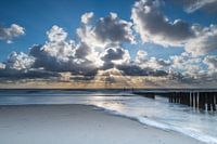 Sun and clouds at the beach of Zoutelande