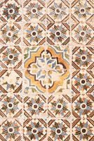 Vieux azulejos ou tuiles à Sintra, Portugal - motif rétro marron, photographie de rue et de voyage
