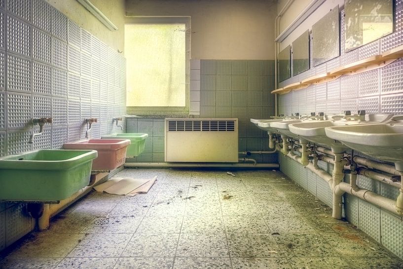 Bathroom for Children in Abandoned Youth Home. by Roman Robroek - Photos of Abandoned Buildings