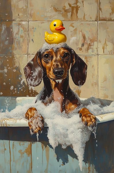 Bubbles &amp; Beasts: Dachshund by Brigitta Meijer