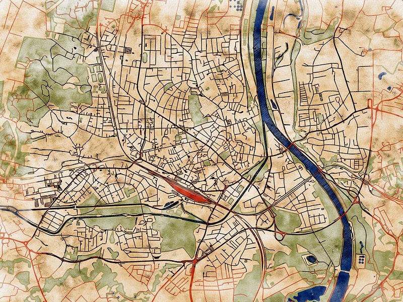 Carte de Rosenheim avec le style 'Serene Summer' par Maporia
