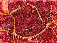 Carte de Groningen centrum avec le style 'Amber Autumn'