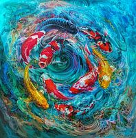 koi fish in whirlpool