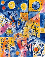 Flower bouquet 2 in the style of Chagall