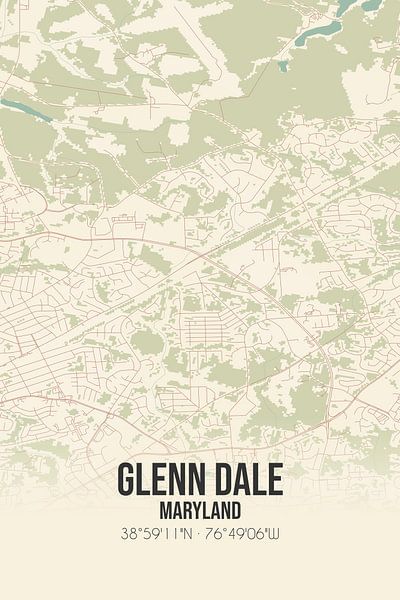 Alte Karte von Glenn Dale (Maryland), USA. von Ortsdrucke