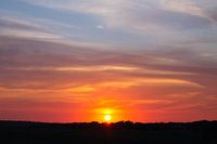 Ondergaande zon op Terschelling