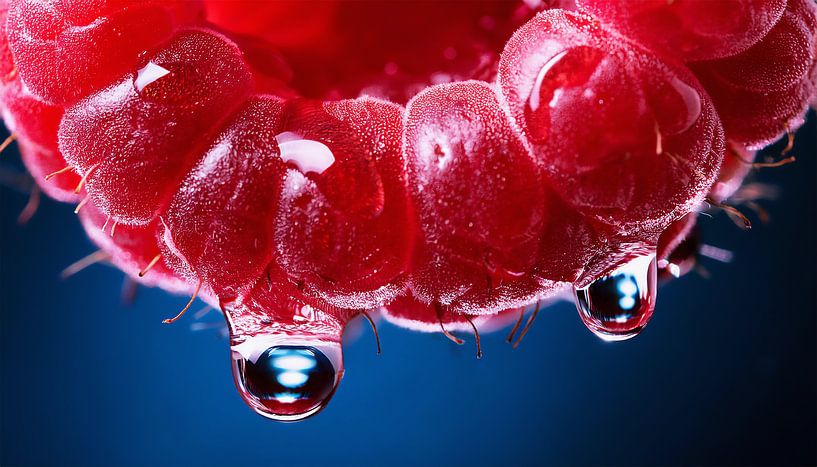 Gros plan détaillé sur une framboise fraîche par Mustafa Kurnaz