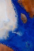 Deep Flow - Peinture abstraite bleue et rouille