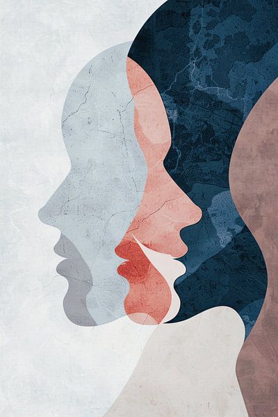 Faces in Harmony - Abstract Art by Art & Soul Creations