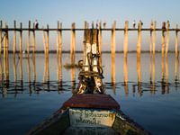 Shots of the U Bein bridge in Mandalay, Myanmar