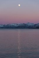 Full moon on the rivers of Norway
