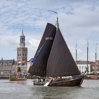 Oostwal Botterrace  in  Kampen een race met historische schepen