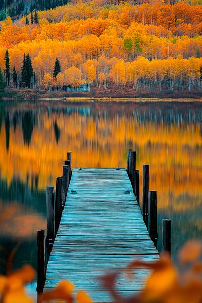 Paysage automnal au bord du lac par Poster Art Shop